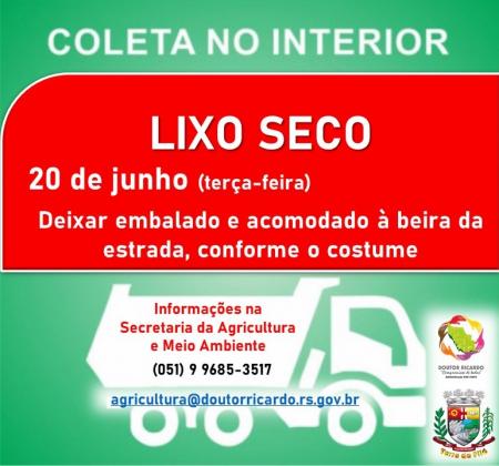 Coleta do lixo seco no interior